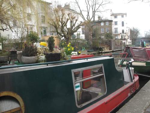 Flowery garden on the Regent's Canal, London